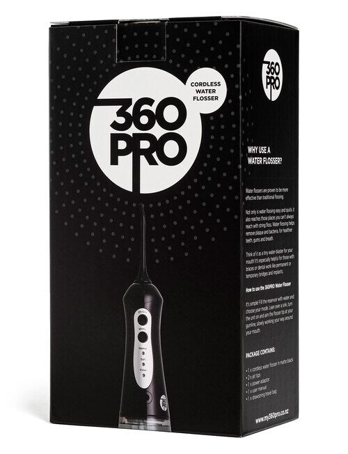 360PRO Cordless Water Flosser Black