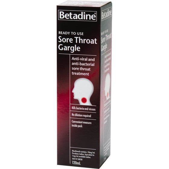 Betadine Ready To Use Sore Throat Gargle 120ml