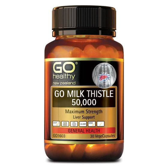 Go Healthy Milk Thistle 50,000mg 30 Vege Capsules