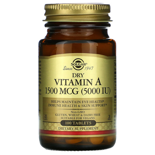 SOLGAR Vitamin A 5000iu Dry Tabs 100